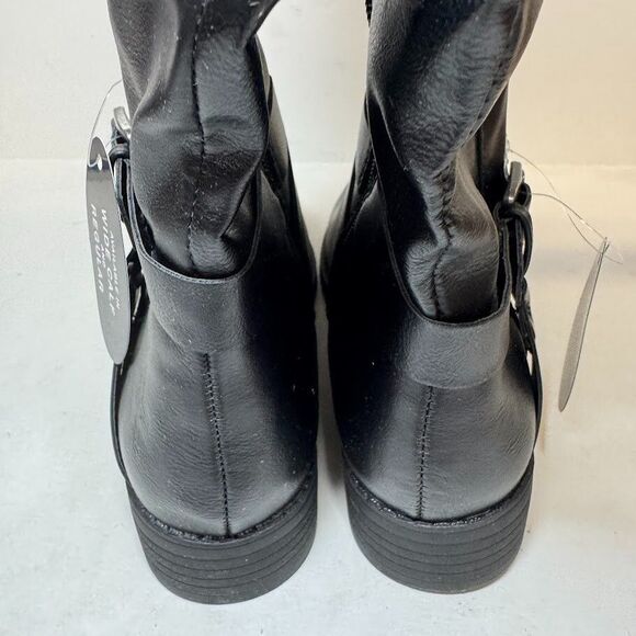 Style Co Womens 6.5 M WC Black Faux Leather Knee High Motorcycle Boots NIB HY4 - Picture 6 of 6